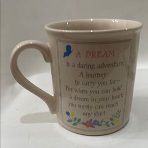 Hallmark Cream Mug 8 Oz Dream-Inspired Inspirational Floral Butterfly Design